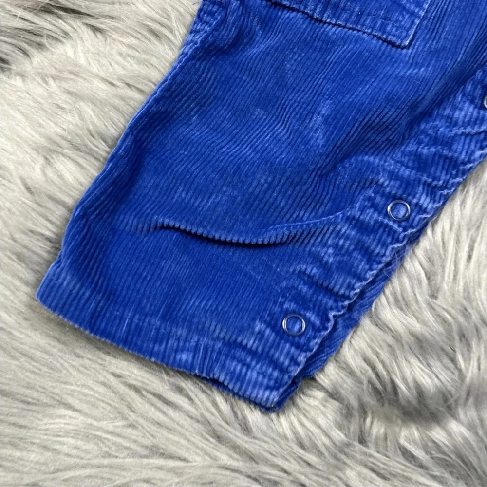 Vintage Oshkosh Bgosh Baby Boys Blue Corduroy Made USA Overalls